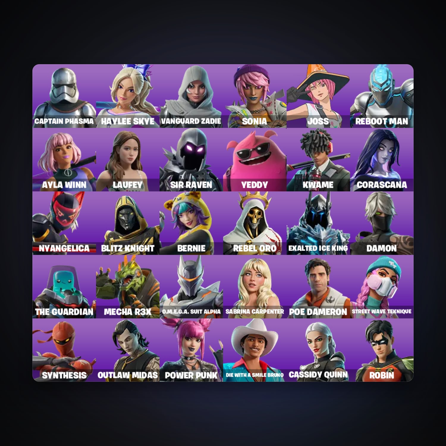 Fortnite account with Captain Phasma & Laufey — 31 skins — lvl 95 — HabibiAccounts
