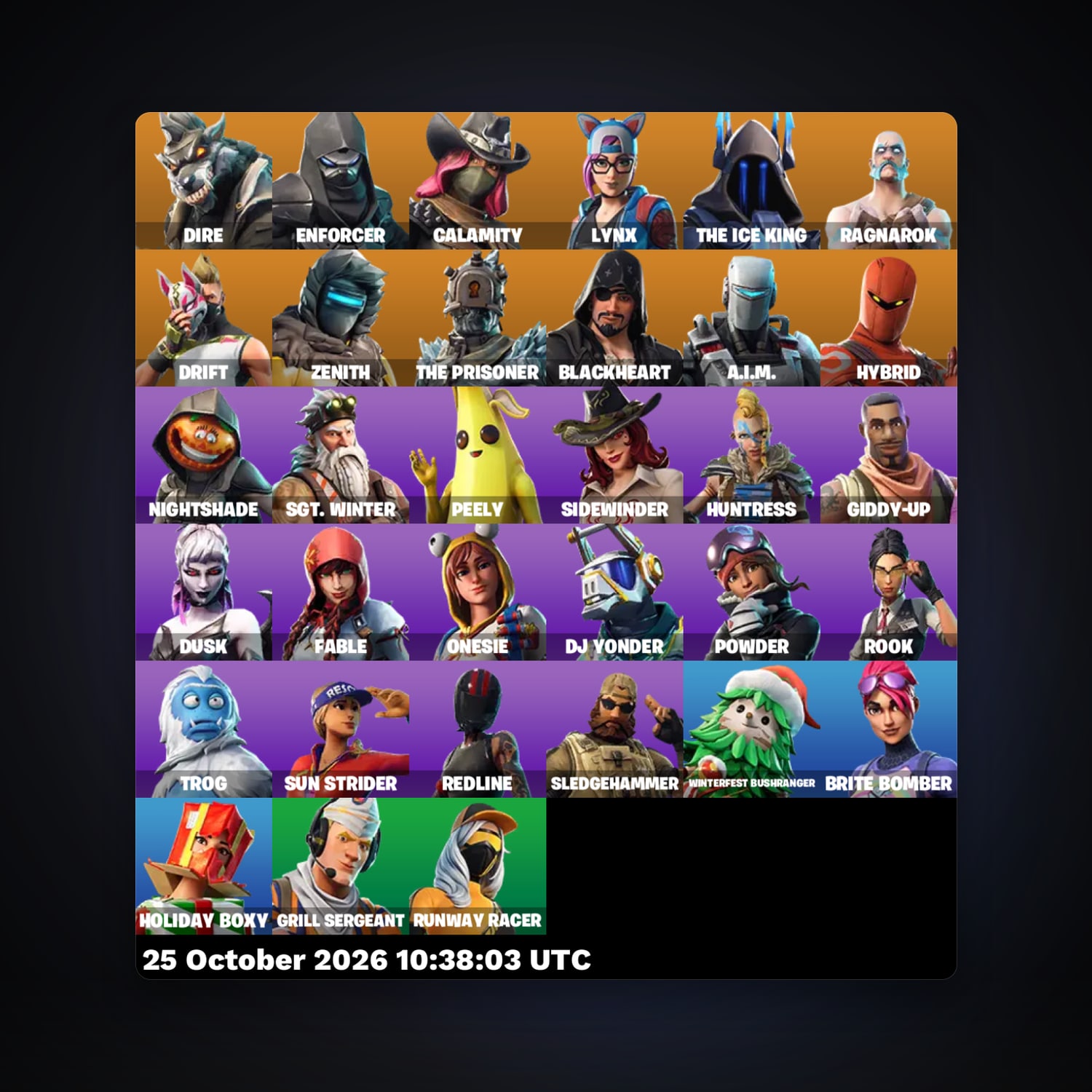 Fortnite account with Drift & Dire — 33 skins — 500 V-Bucks — lvl 611 — HabibiAccounts