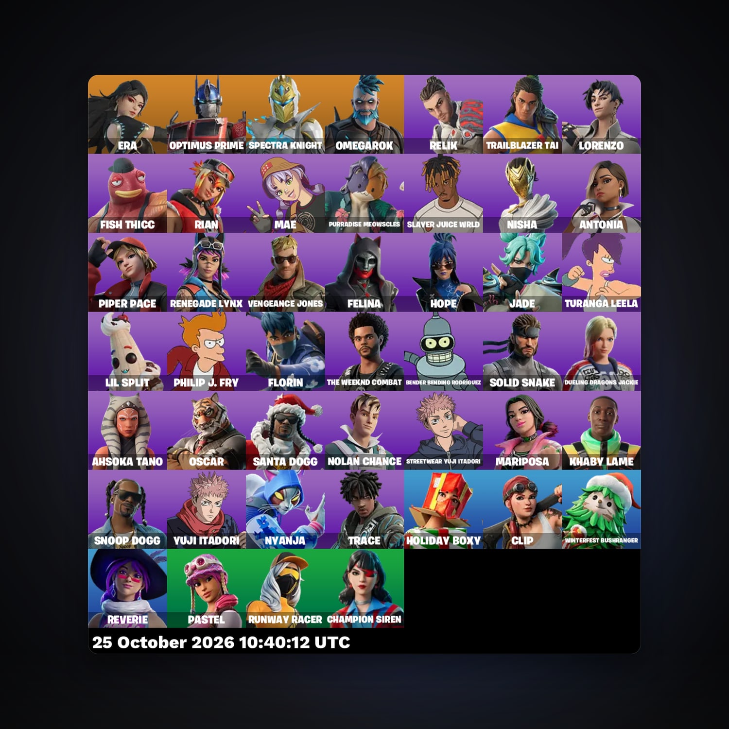 Fortnite account with Era & Optimus Prime — 46 skins — 450 V-Bucks — lvl 822 — HabibiAccounts