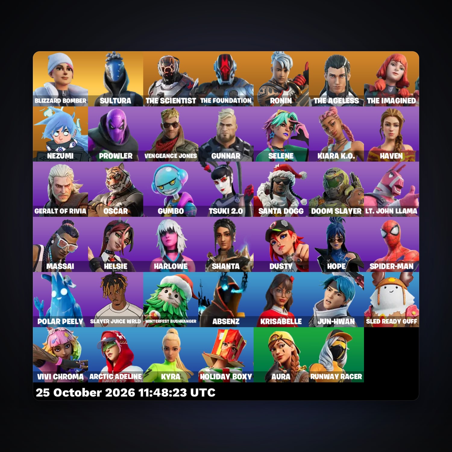 Fortnite account with Blizzard Bomber & Sultura — 41 skins — lvl 1349 — HabibiAccounts