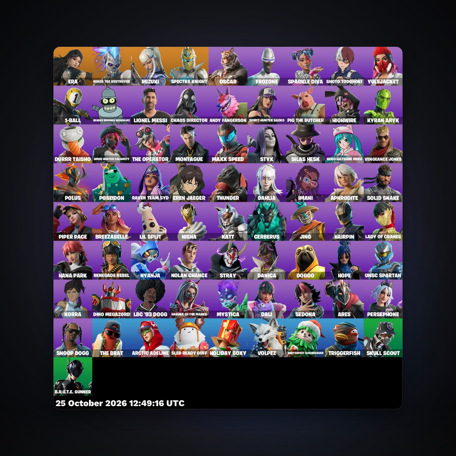 Fortnite account with Era & Renzo the Destroyer — 73 skins — 200 V-Bucks — lvl 613 — HabibiAccounts