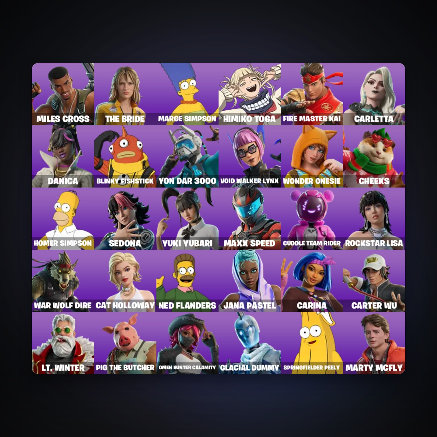 Fortnite account with Miles Cross & The Bride — 31 skins — 200 V-Bucks — lvl 431 — HabibiAccounts