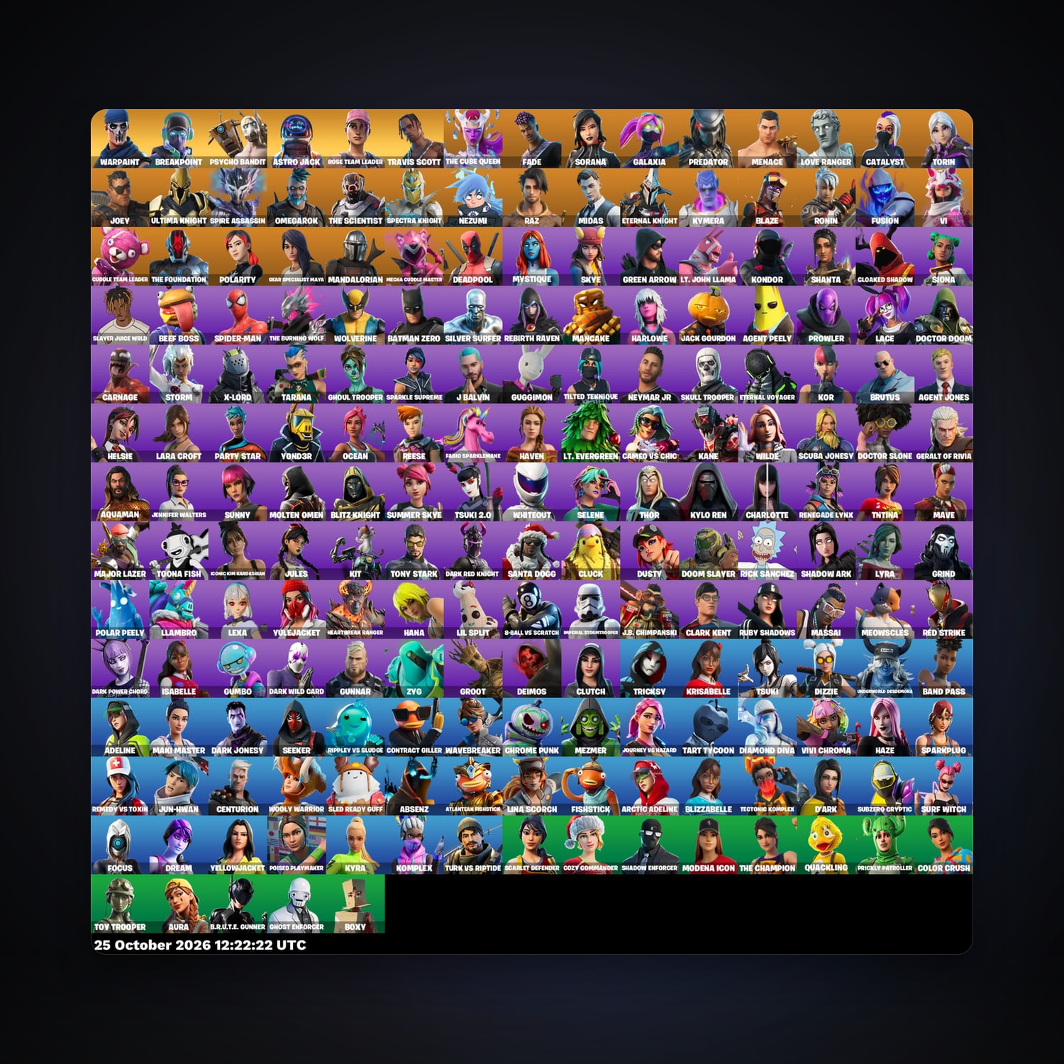 Fortnite account with The Cube Queen & Fade — 200 skins — lvl 2853 — HabibiAccounts
