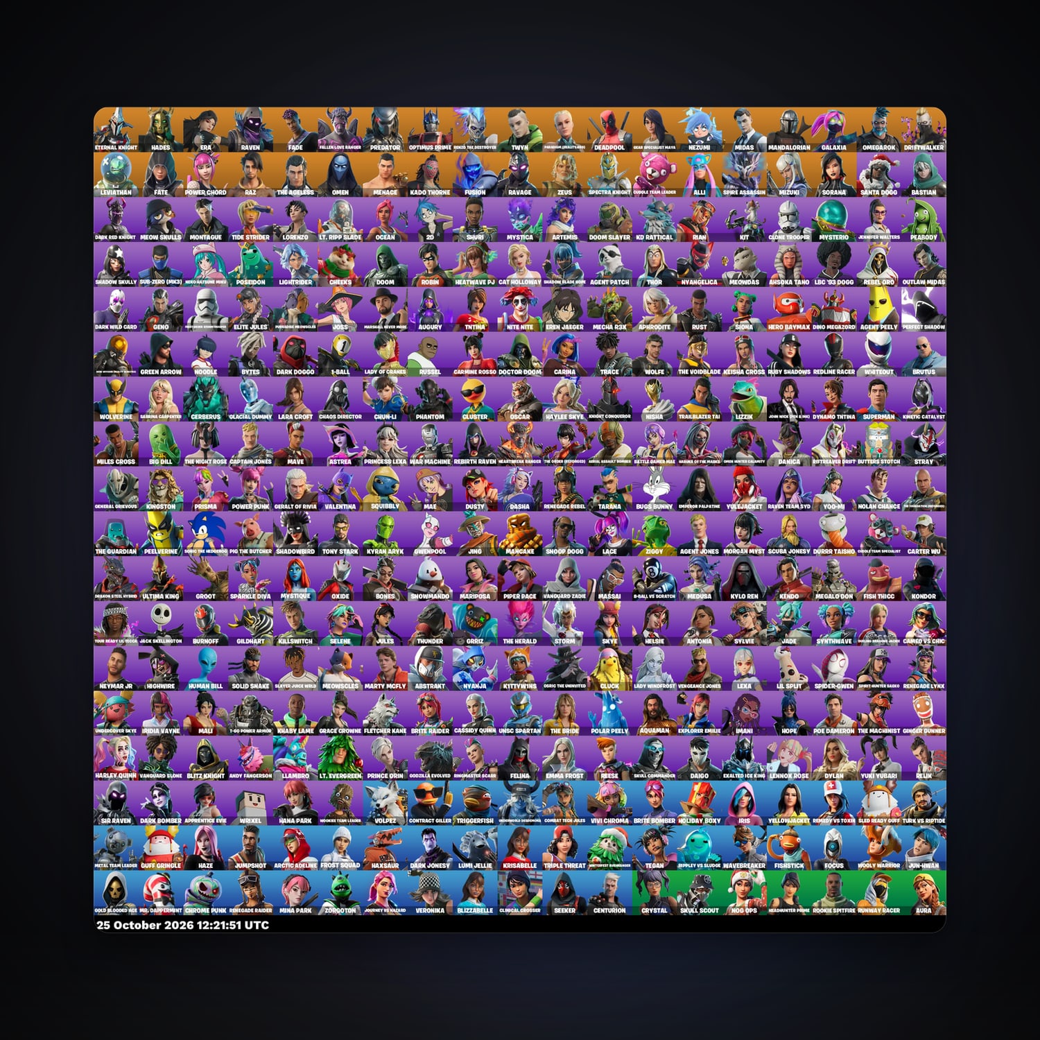حساب فورتنايت Raven وDeadpool، اللوكر مليان 342 سكن، 1.2K فيبوكس، لفل 5128، 529 فوز — HabibiAccounts