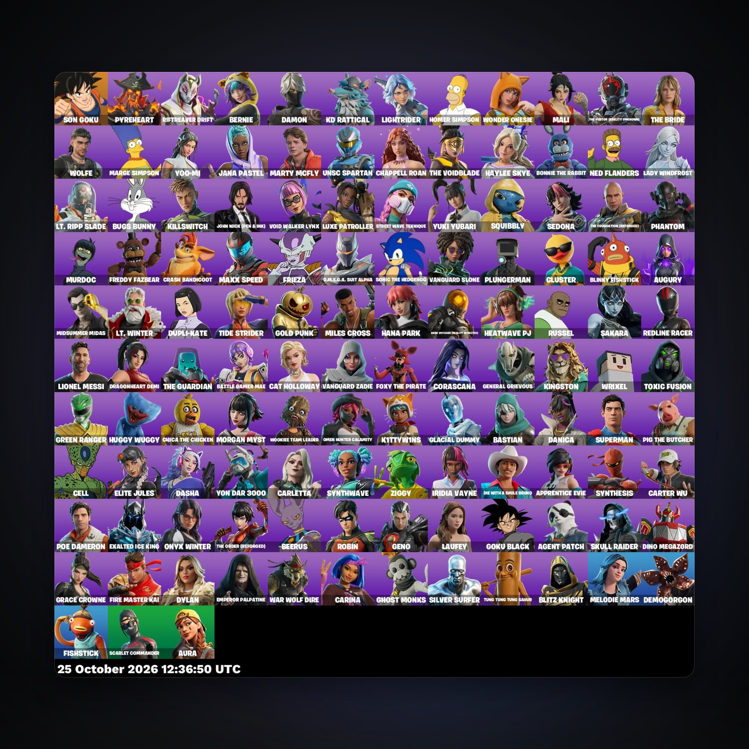 Fortnite account with Son Goku & Riftreaver Drift — 123 skins — 500 V-Bucks — lvl 2740 — HabibiAccounts