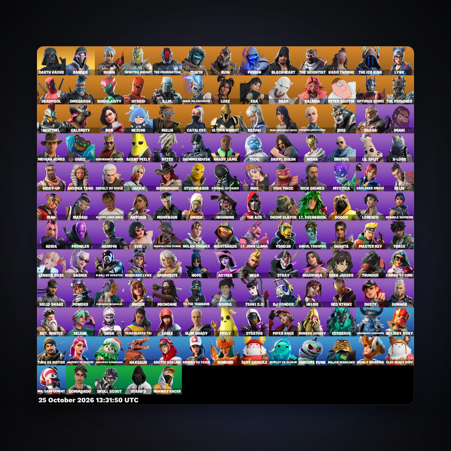 Fortnite account with Deadpool & Ronin — 148 skins — 1.1K V-Bucks — lvl 1798 — HabibiAccounts