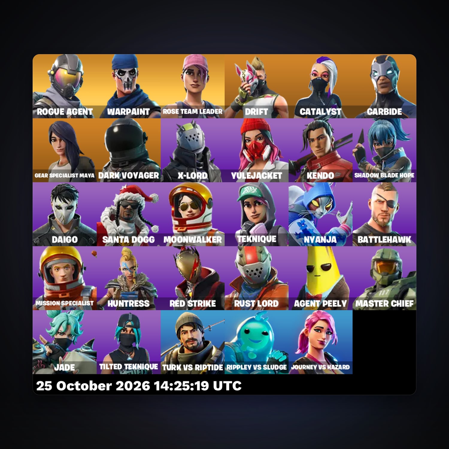 Fortnite account with Rogue Agent & Carbide — 29 skins — 600 V-Bucks — lvl 303 — HabibiAccounts