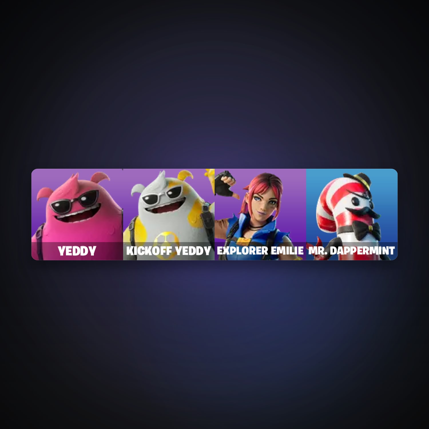 حساب فورتنايت Yeddy وKickoff Yeddy، لوكر 4 سكن، 100 فيبوكس، لفل 170، 34 فوز — HabibiAccounts