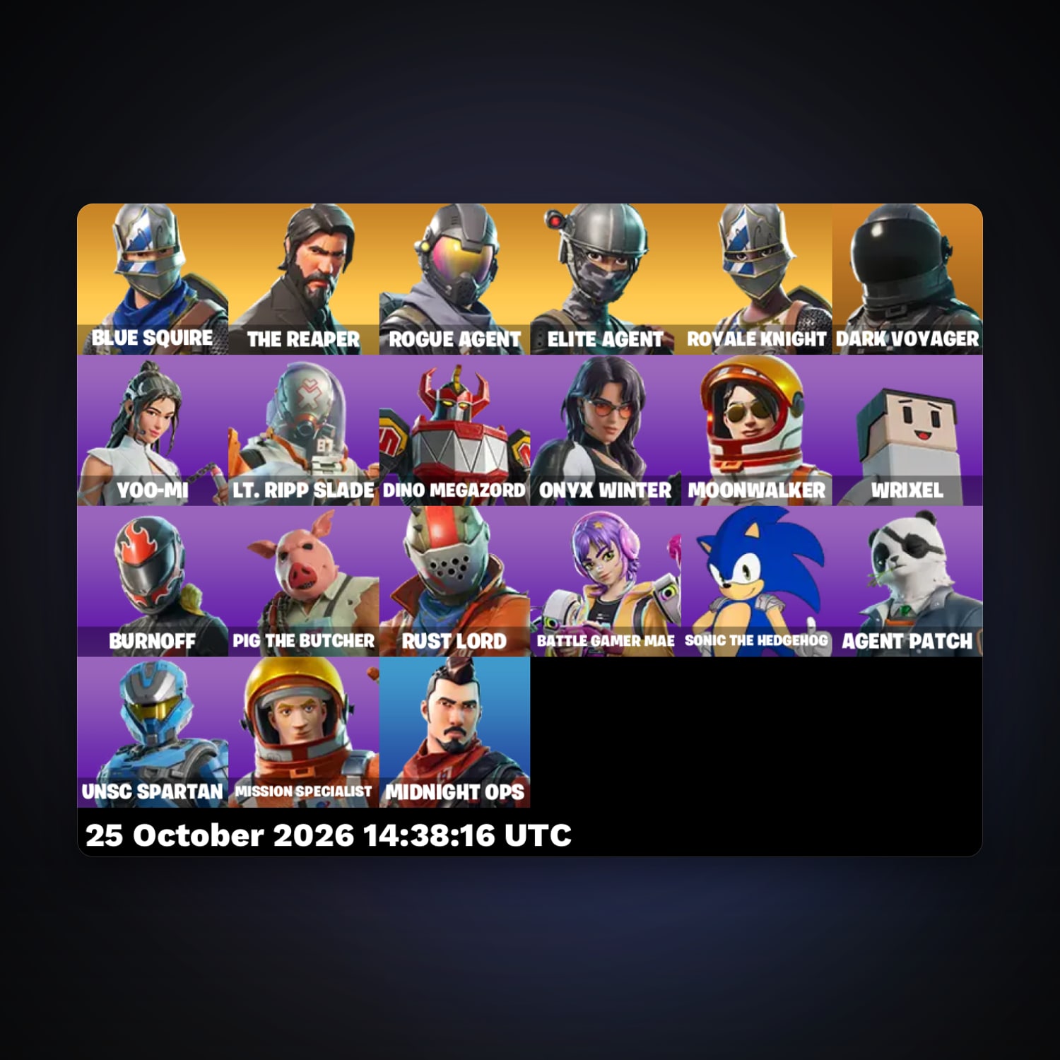 Fortnite account with Dark Voyager & Sonic the Hedgehog — 21 skins — 250 V-Bucks — lvl 454 — HabibiAccounts