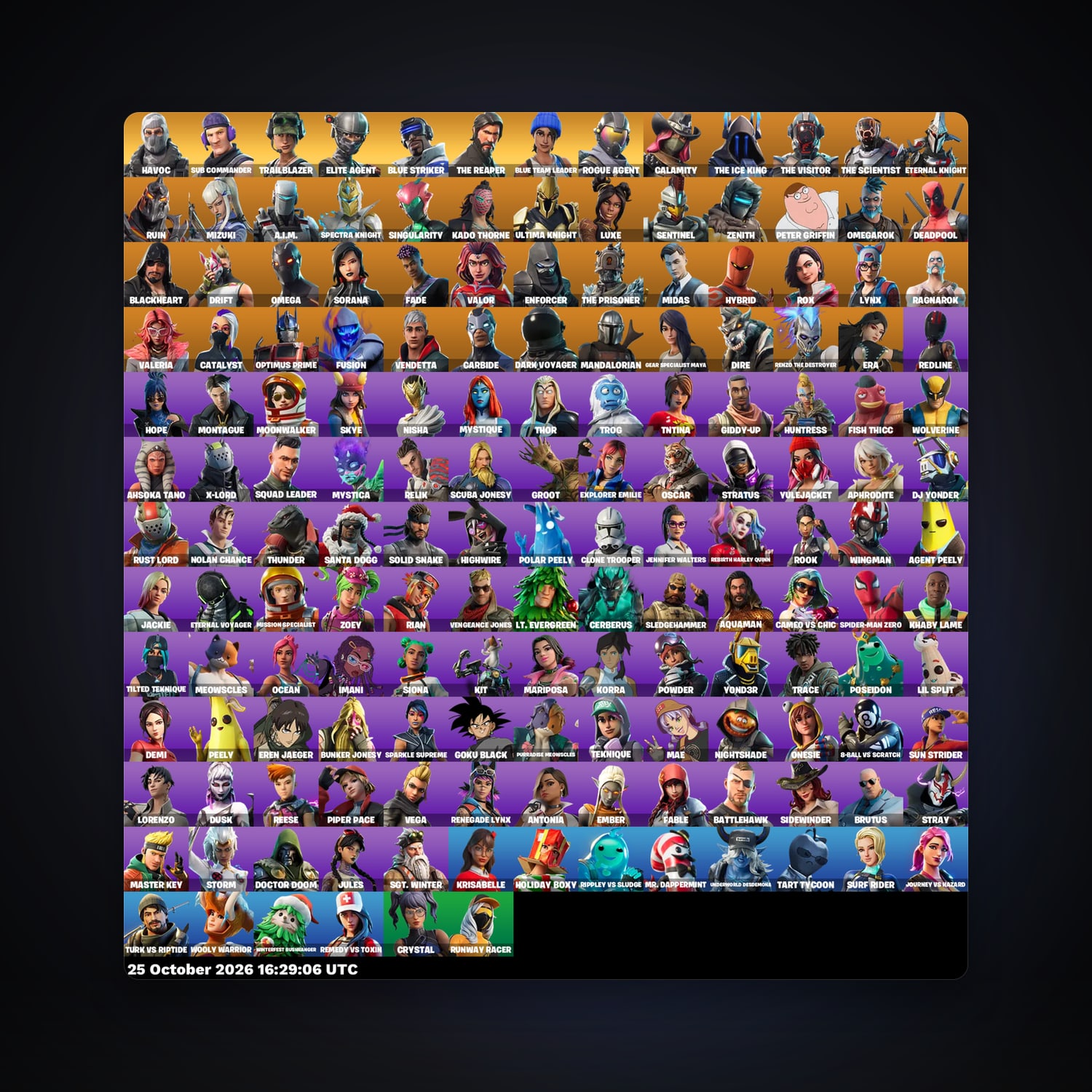 Fortnite account with Elite Agent & Rogue Agent — 162 skins — 300 V-Bucks — lvl 2351 — HabibiAccounts