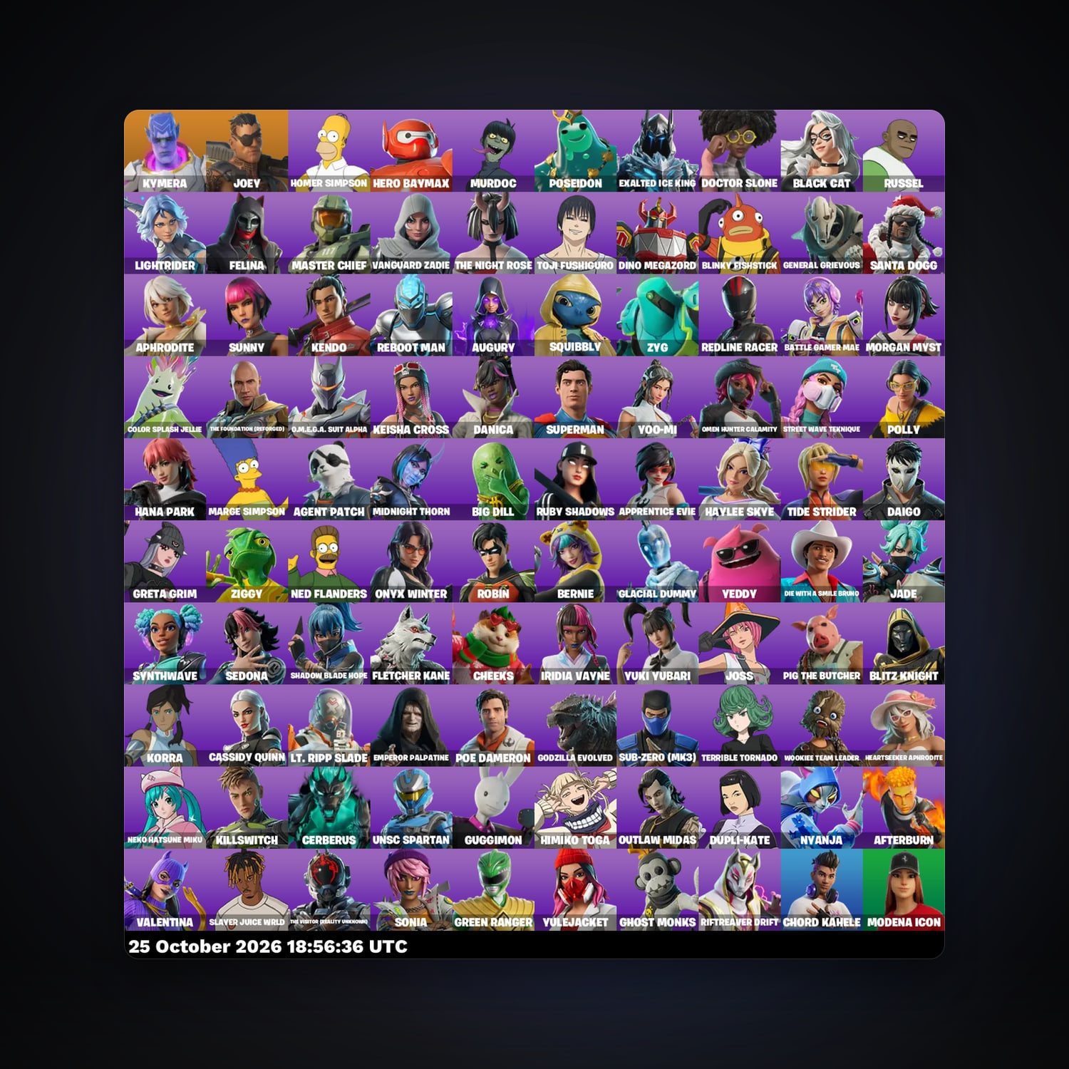 Fortnite account with Kymera & Joey — 100 skins — 200 V-Bucks — lvl 2057 — HabibiAccounts