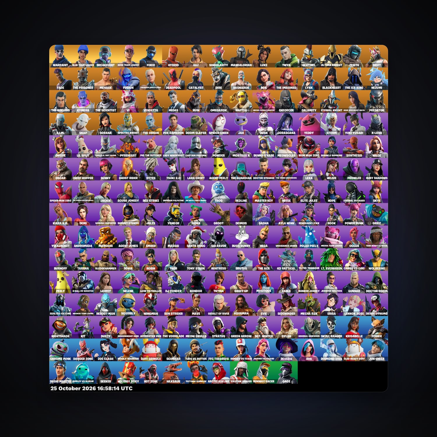 حساب فورتنايت Drift وHybrid، اللوكر مليان 221 سكن، 2.3K فيبوكس، لفل 2222، 109 فوز — HabibiAccounts