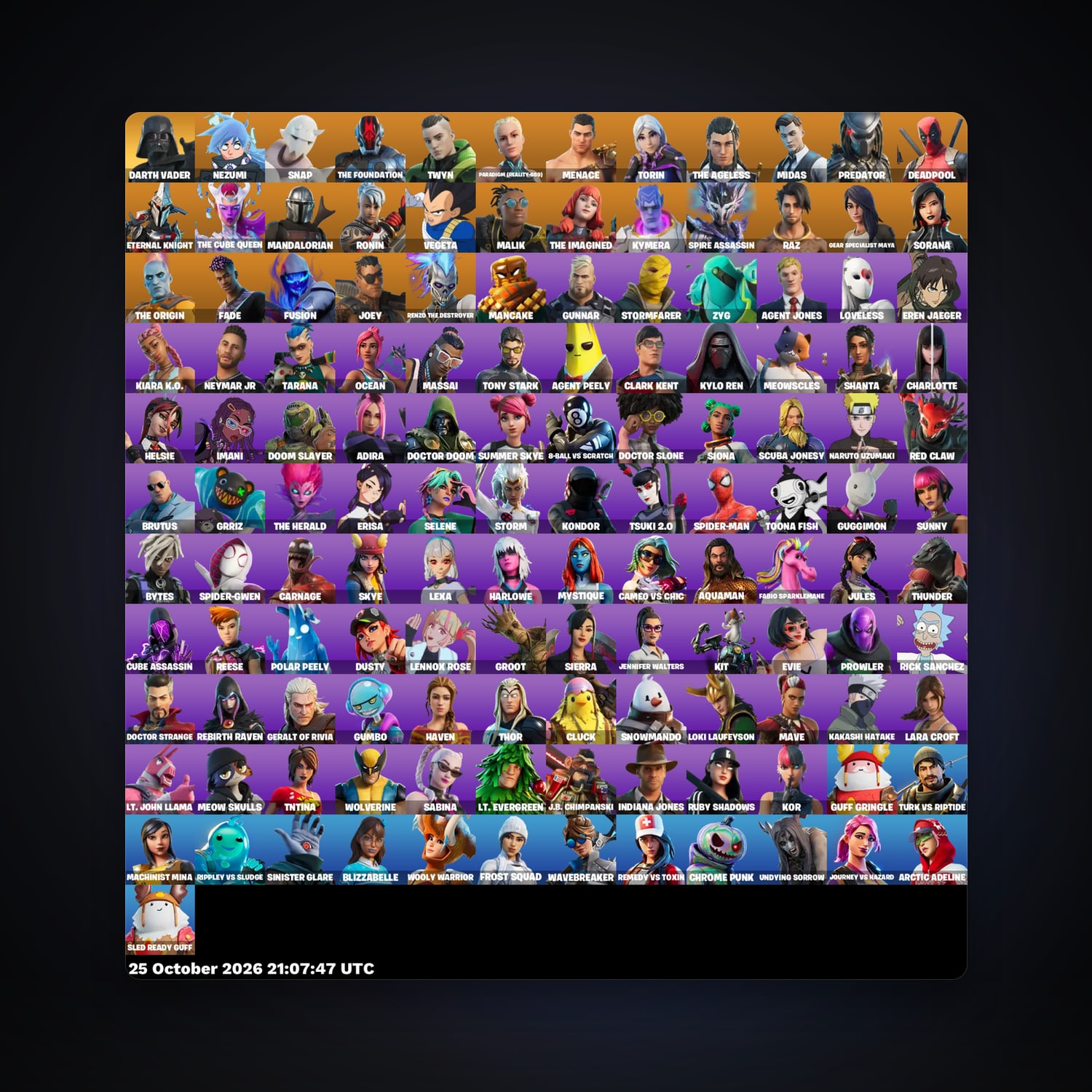 Fortnite account with Midas & Deadpool — 133 skins — 1.4K V-Bucks — lvl 1860 — HabibiAccounts