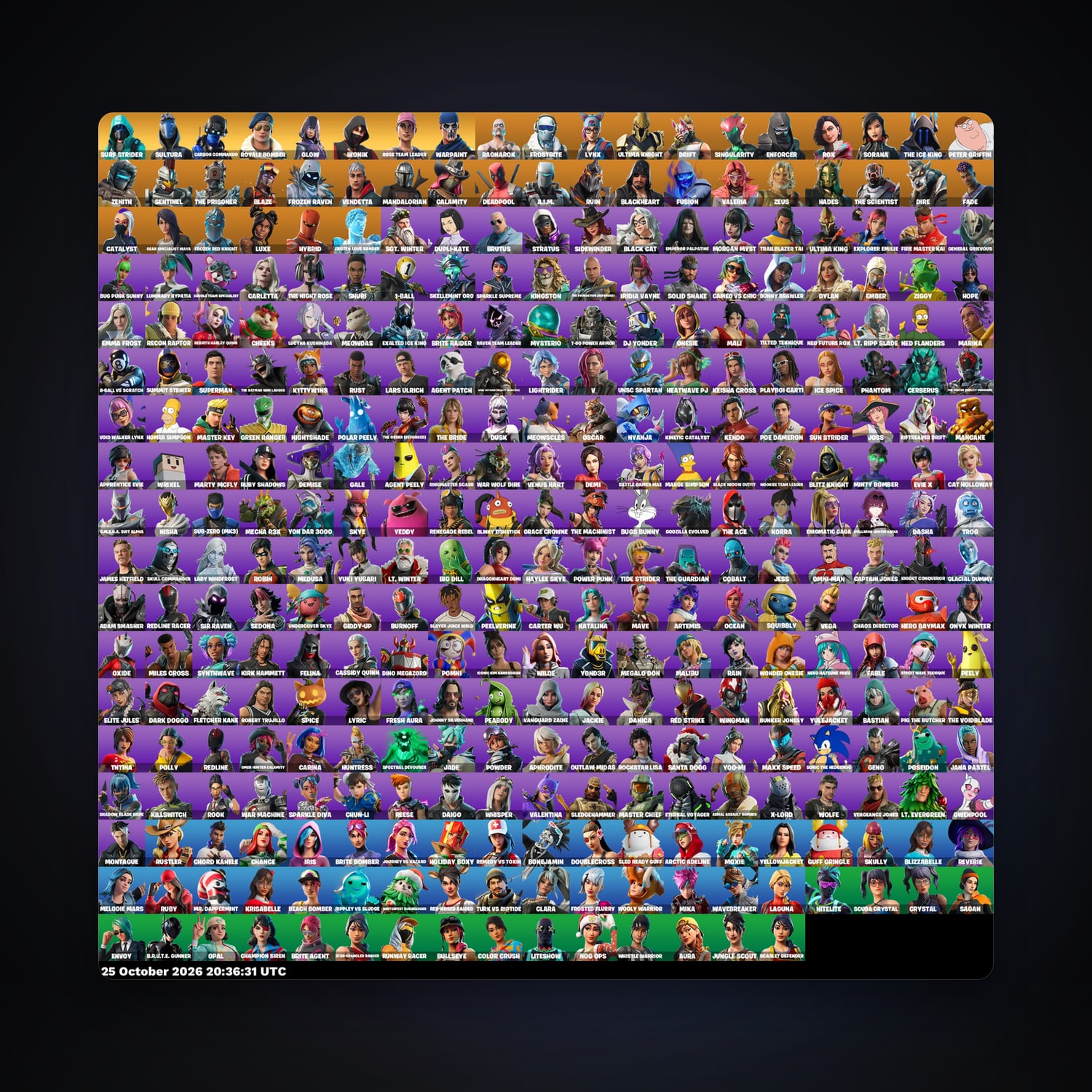 حساب فورتنايت Drift وRagnarok، اللوكر مليان 338 سكن، 1.8K فيبوكس، لفل 3204، 66 فوز — HabibiAccounts