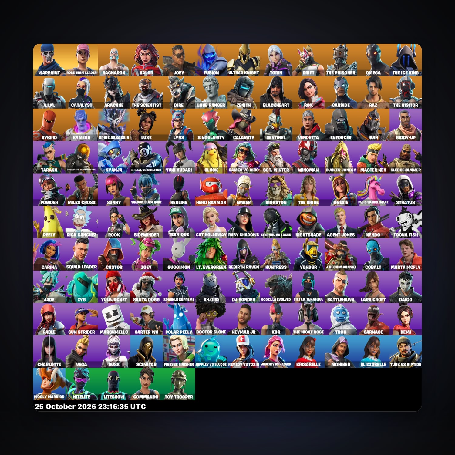 Fortnite account with Omega & Drift — 125 skins — 2K V-Bucks — lvl 1772 — HabibiAccounts