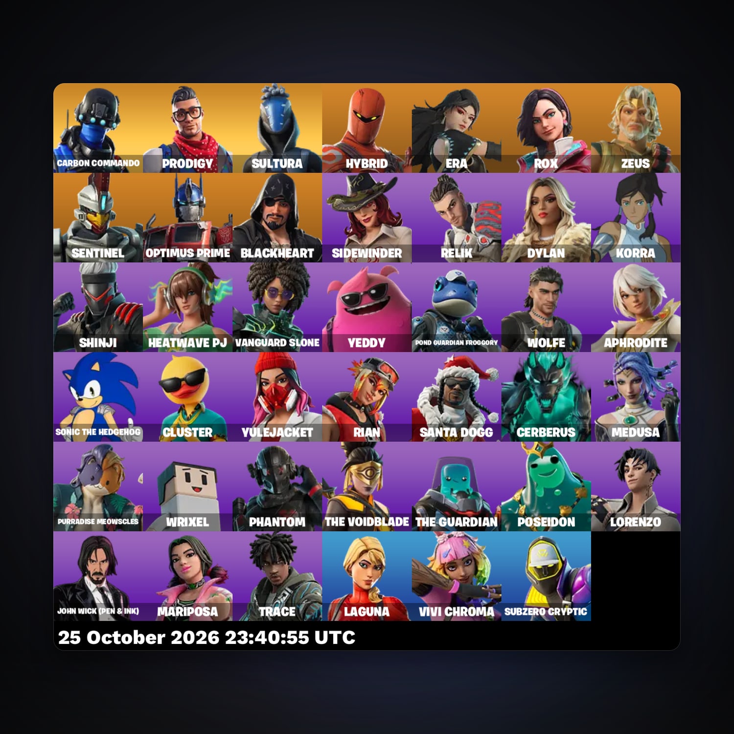 Fortnite account with Hybrid & Era — 41 skins — 400 V-Bucks — lvl 616 — HabibiAccounts