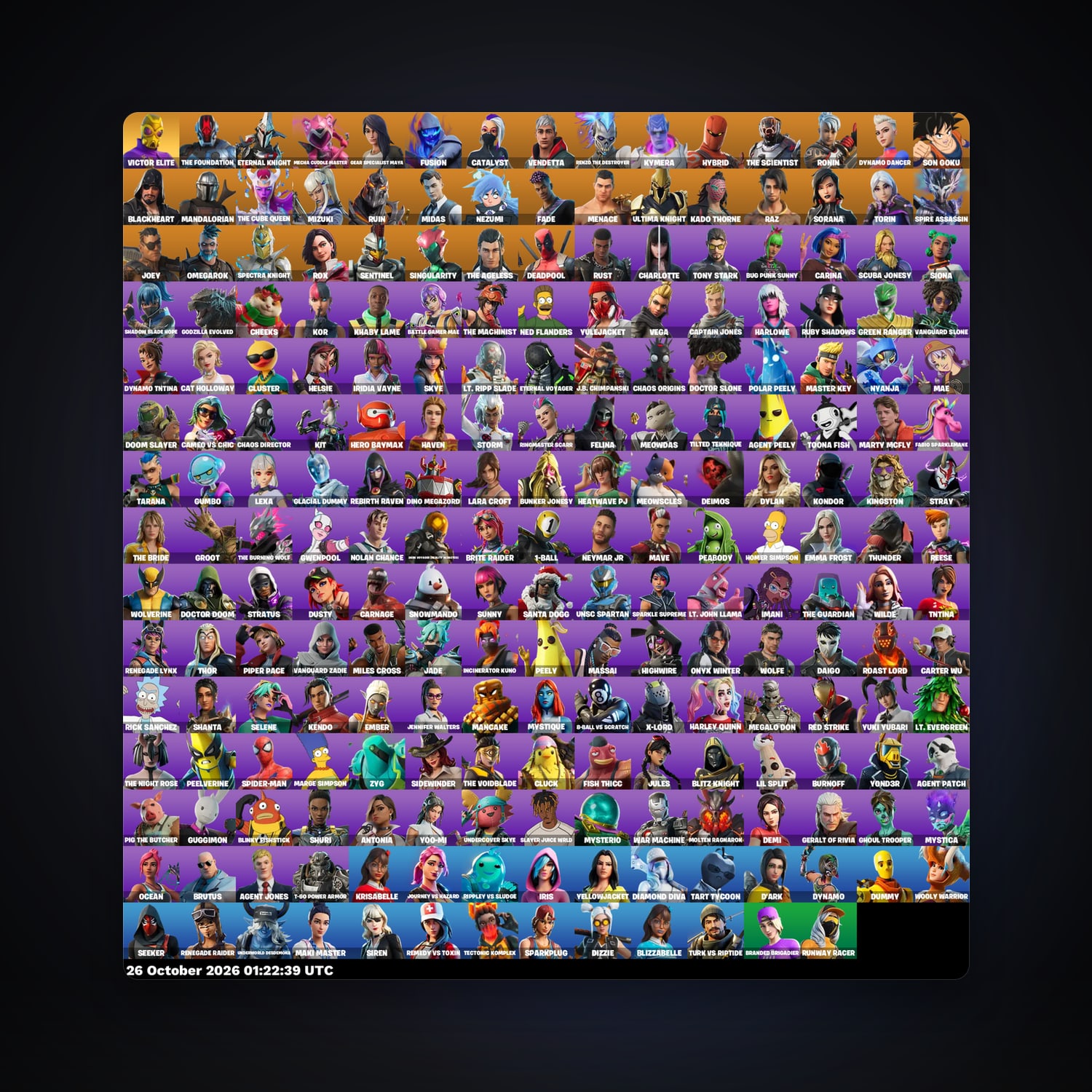Fortnite account with The Foundation & Eternal Knight — 223 skins — 1.4K V-Bucks — lvl 4573 — HabibiAccounts