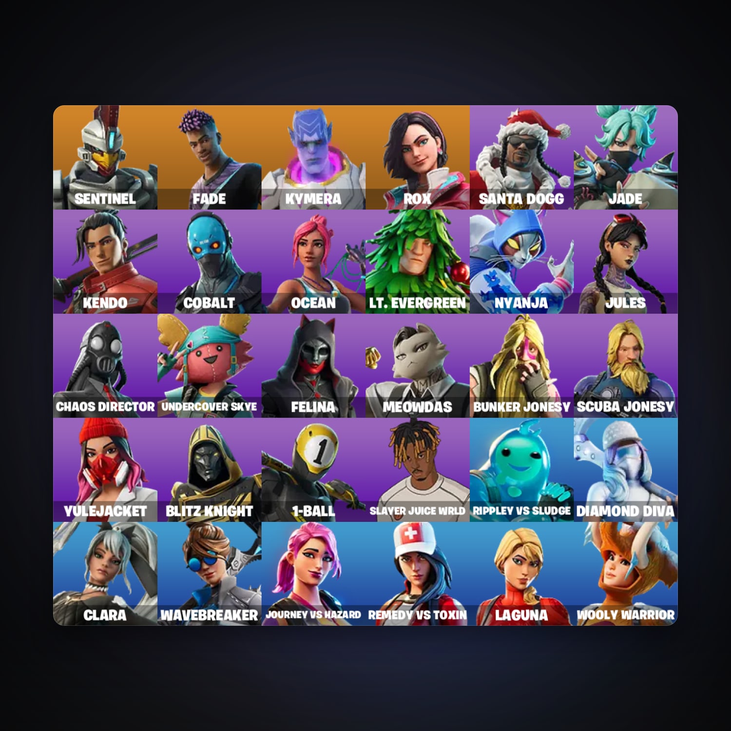 Fortnite account with Sentinel & Fade — 32 skins — 750 V-Bucks — lvl 676 — HabibiAccounts