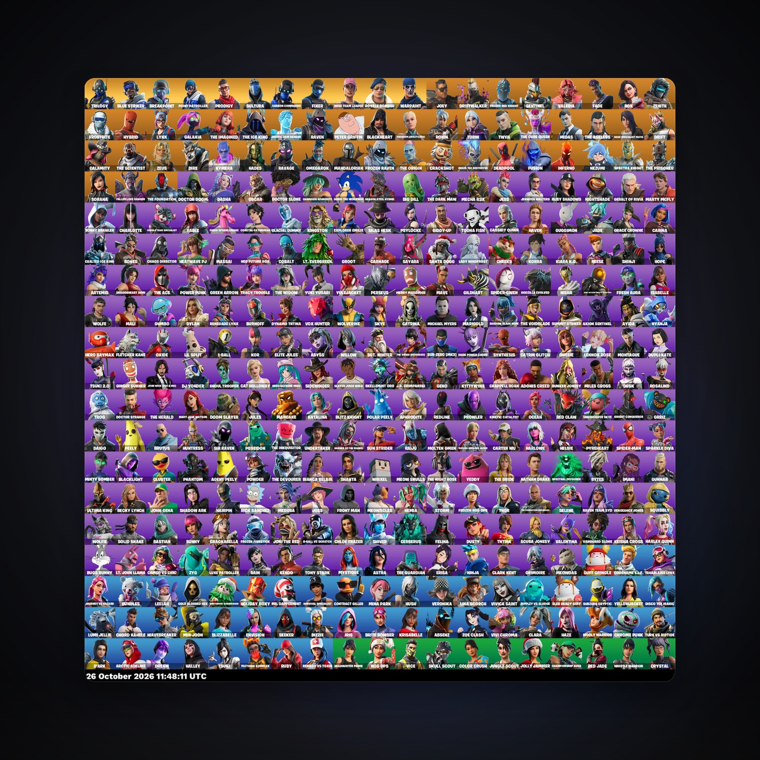 Rose Team Leader · Warpaint | 361 Skins | 3.5K V-Bucks | Level 3776 | 273 Wins