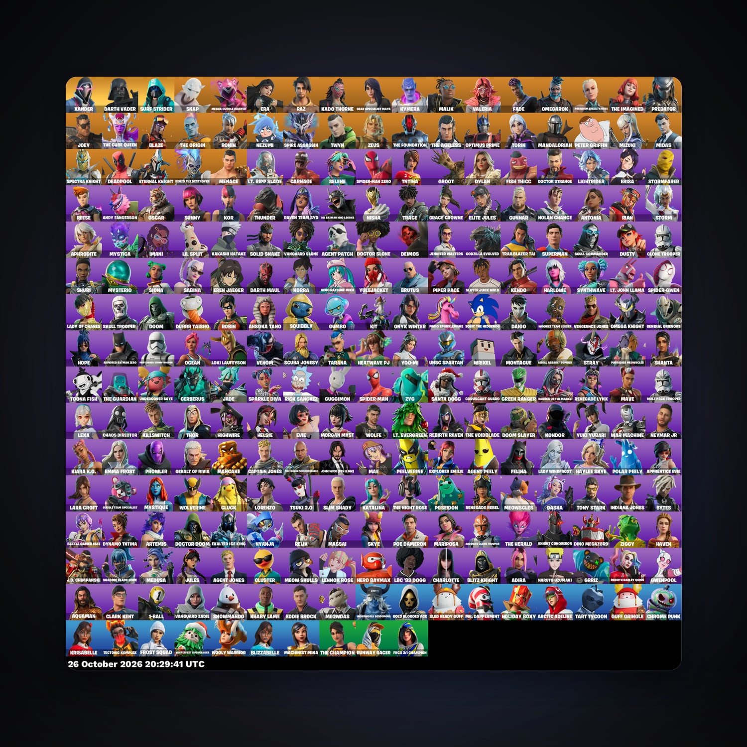 Fortnite account with Snap & Mecha Cuddle Master — 265 skins — 5K V-Bucks — lvl 4250 — HabibiAccounts