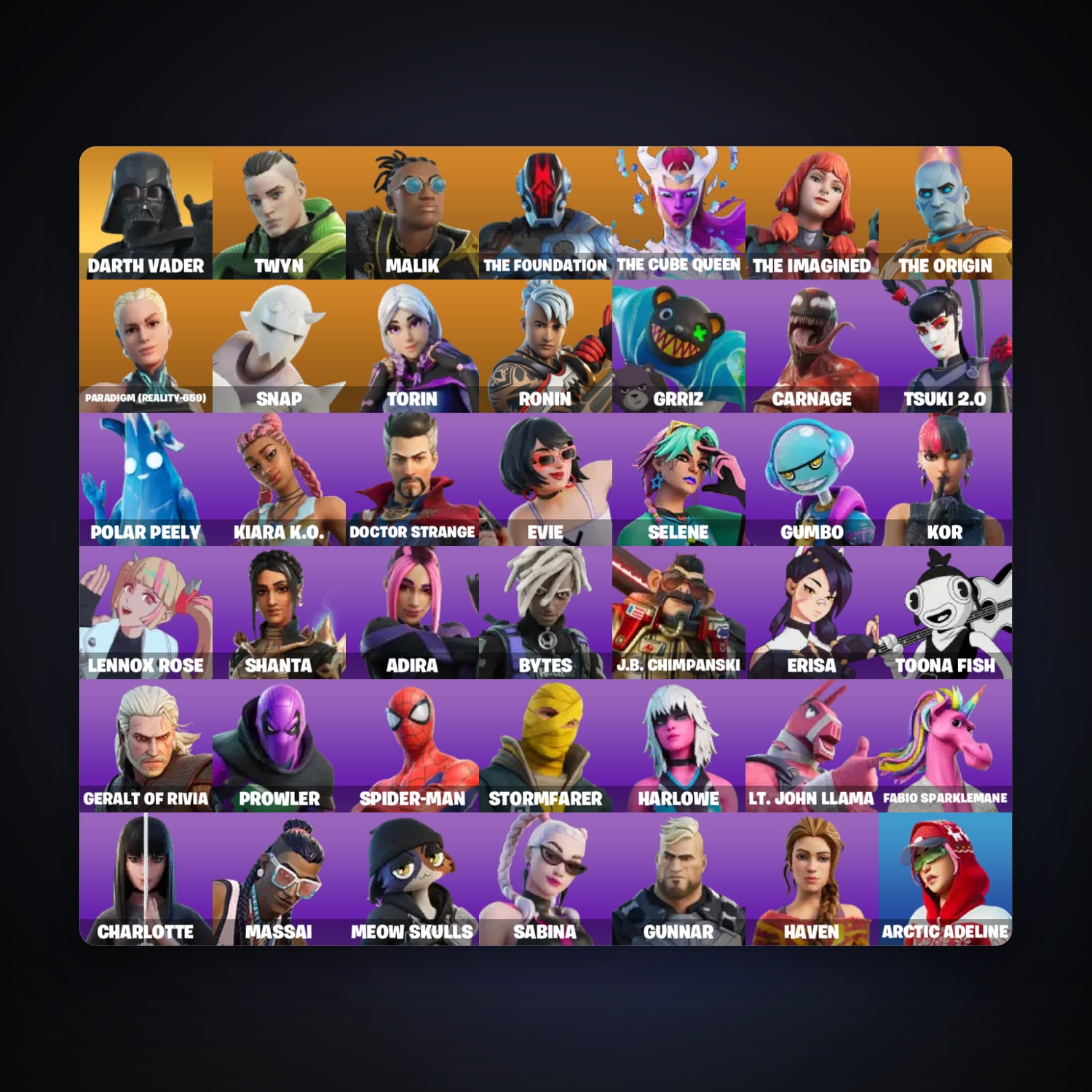 Fortnite account with Darth Vader & Twyn — 45 skins — 600 V-Bucks — lvl 1128 — HabibiAccounts