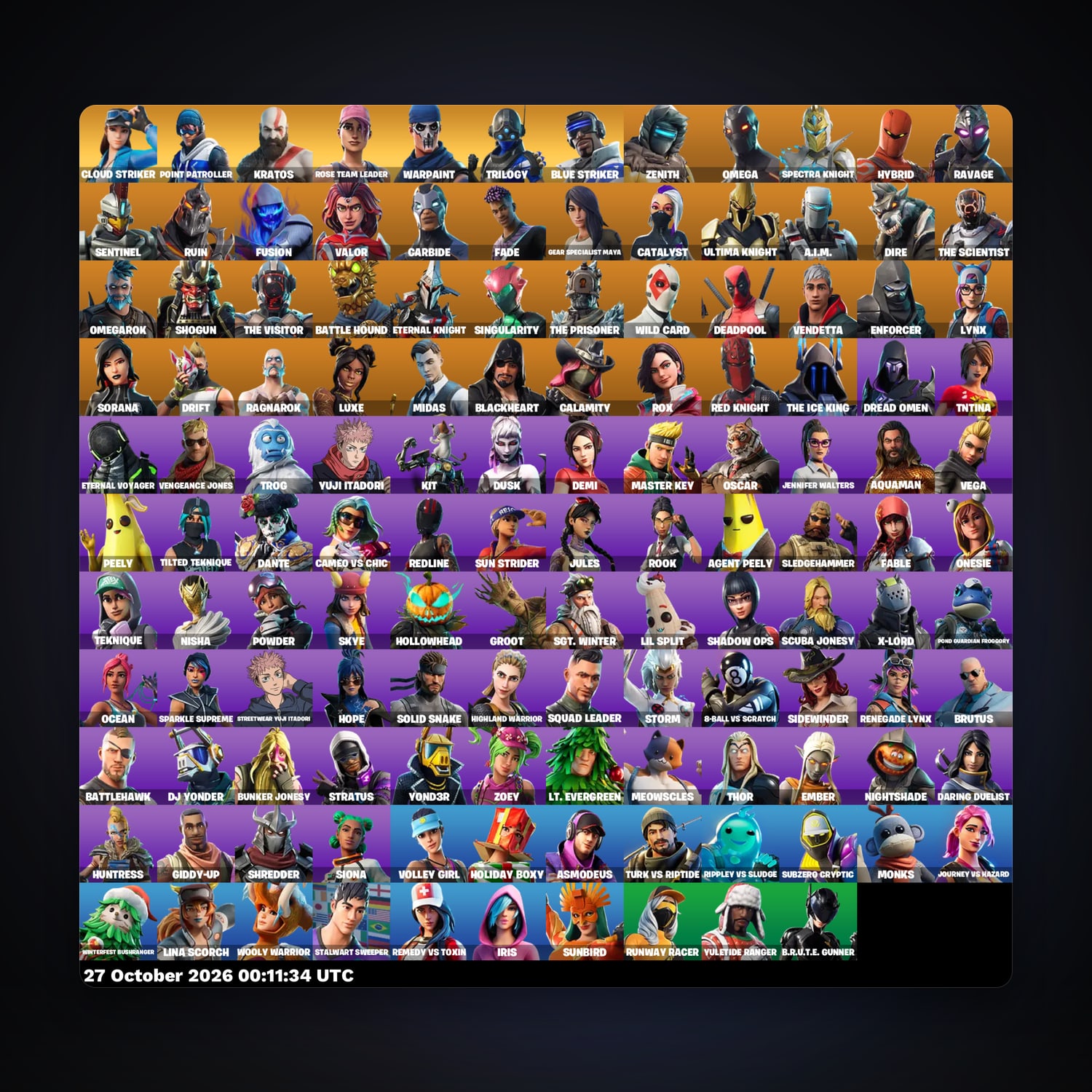 Fortnite account with Omega & Carbide — 130 skins — 50 V-Bucks — lvl 1416 — HabibiAccounts