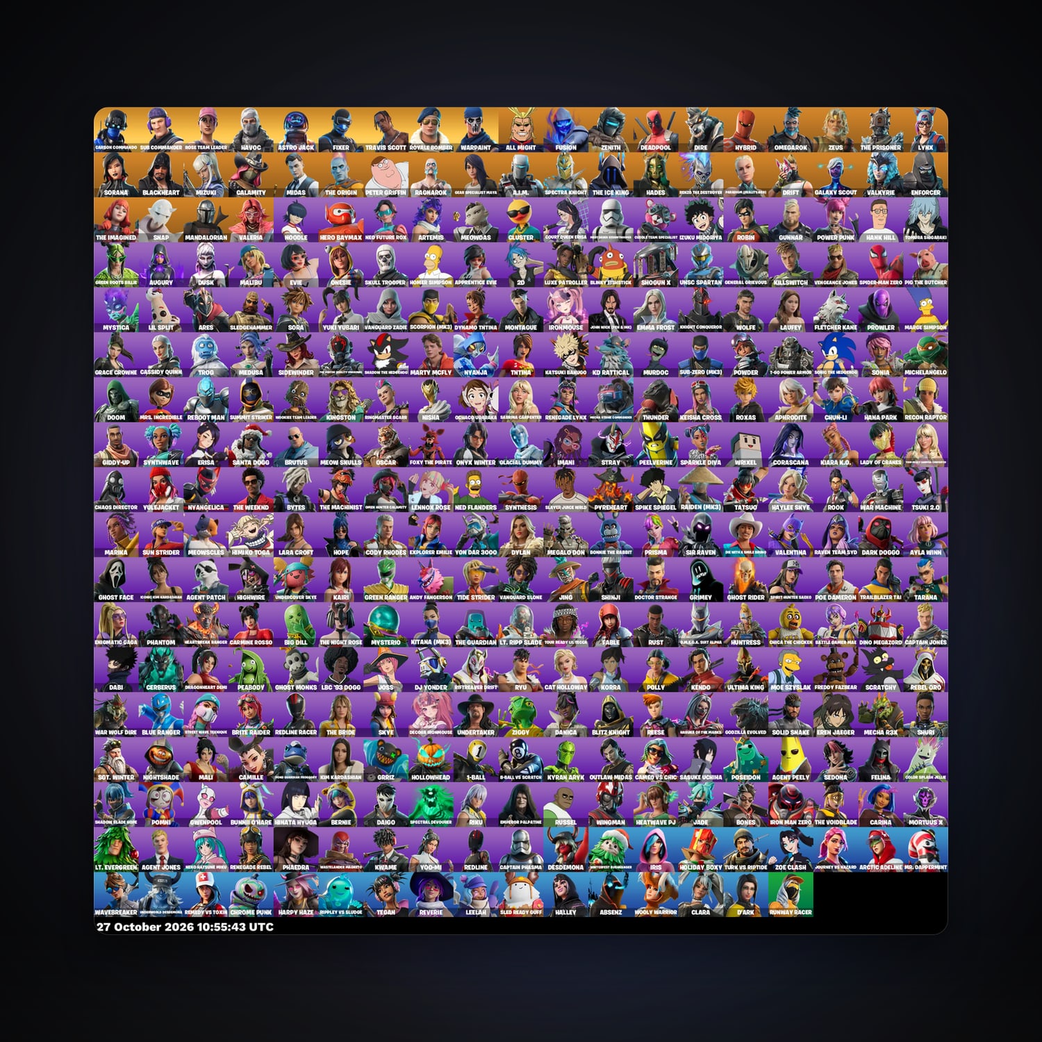 حساب فورتنايت Deadpool وAll Might، اللوكر مليان 339 سكن، 250 فيبوكس، لفل 2748، 191 فوز — HabibiAccounts