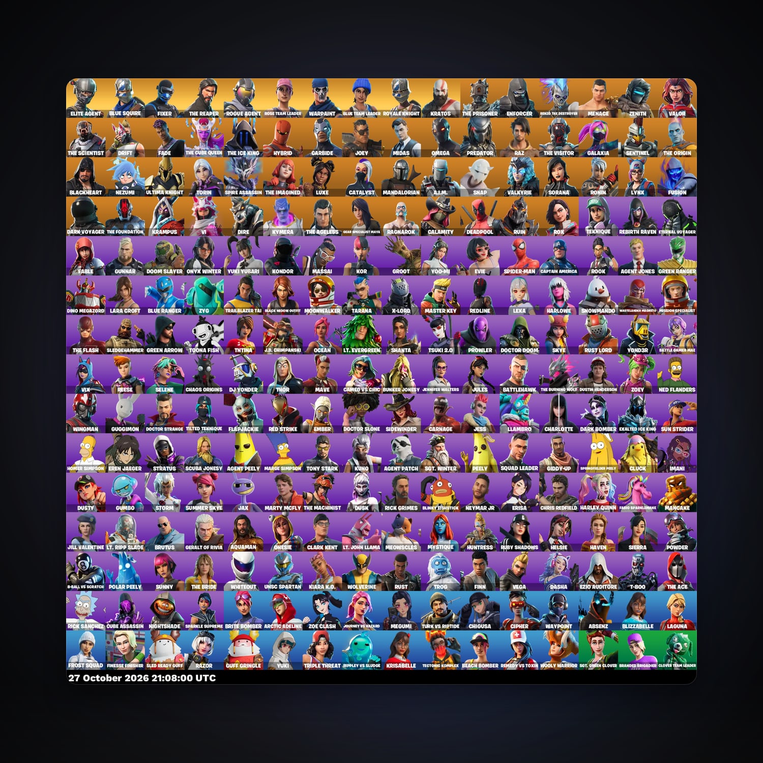 حساب فورتنايت Blue Squire وRoyale Knight، اللوكر مليان 240 سكن، 50 فيبوكس، لفل 2332، 219 فوز — HabibiAccounts