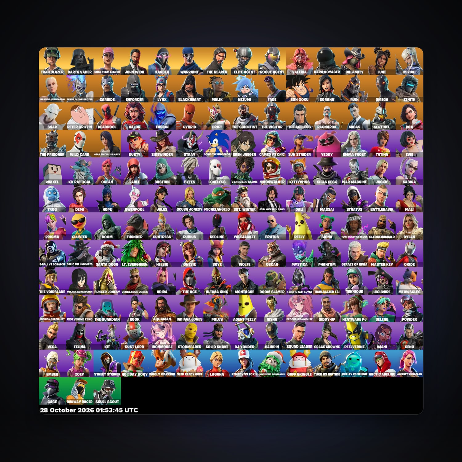 Fortnite account with Carbide & Valeria — 171 skins — lvl 1973 — HabibiAccounts