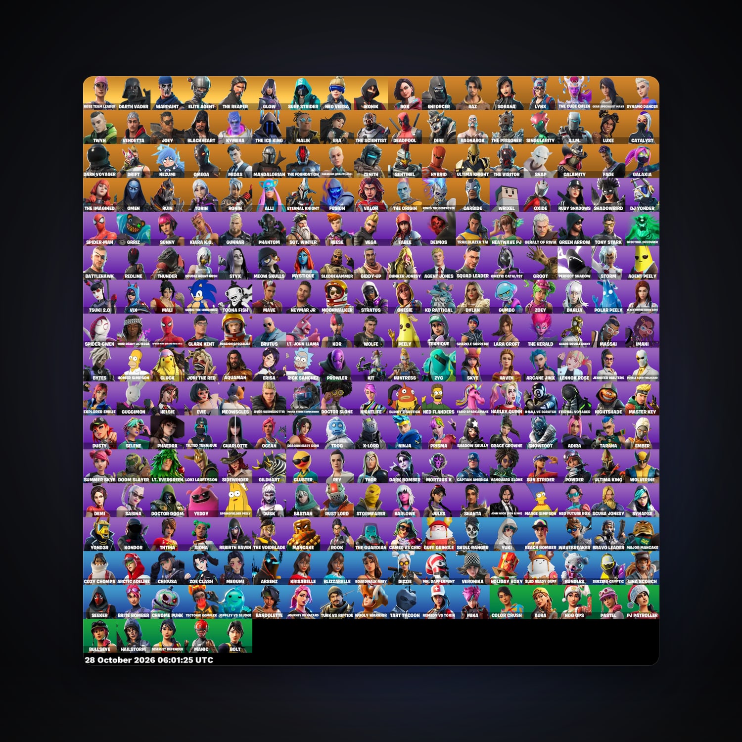 Fortnite account with Rox & Enforcer — 277 skins — lvl 3186 — HabibiAccounts