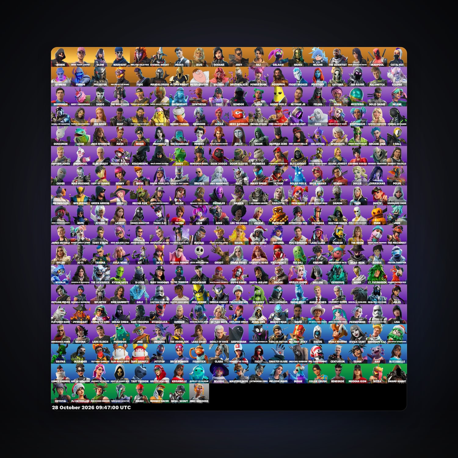 Fortnite account with IKONIK & Glow — 314 skins — 600 V-Bucks — lvl 2777 — HabibiAccounts