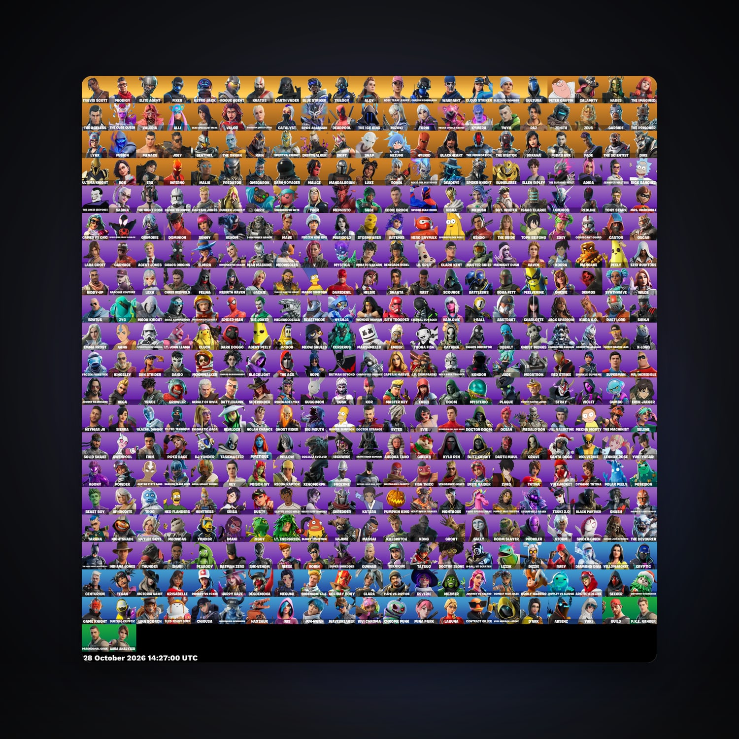 Fortnite account with Elite Agent & Rogue Agent — 422 skins — 300 V-Bucks — lvl 2667 — HabibiAccounts