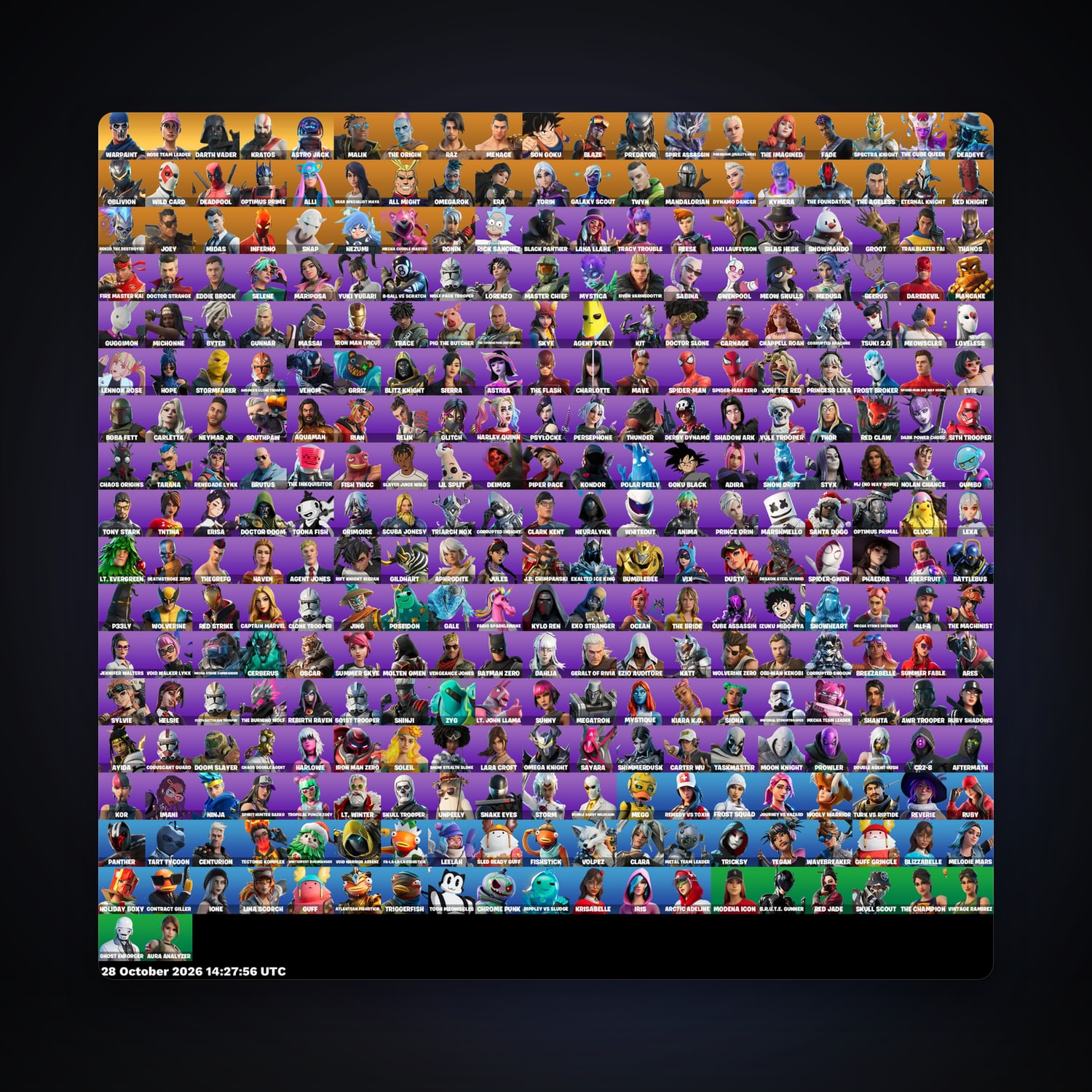 Fortnite account with Malik & The Origin — 325 skins — 100 V-Bucks — lvl 2926 — HabibiAccounts