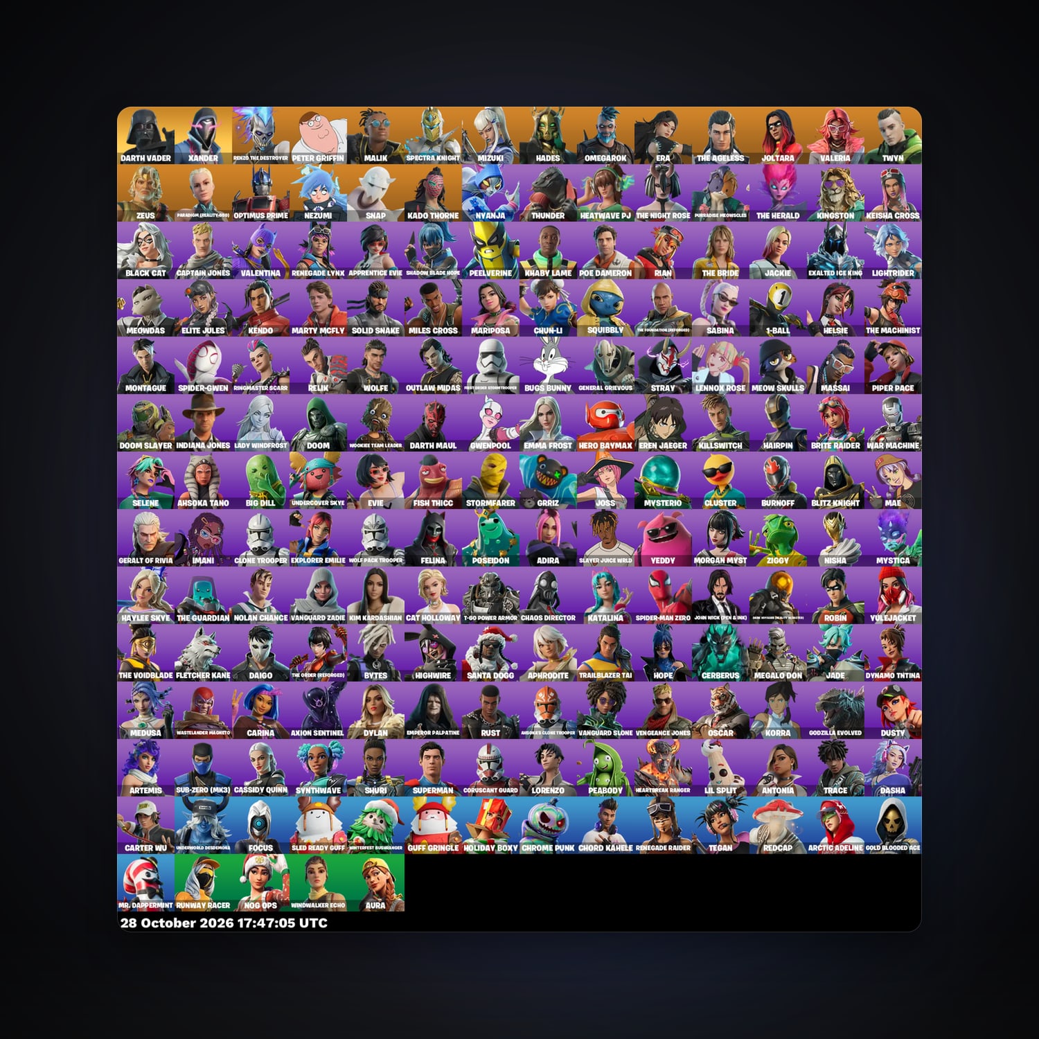 Fortnite account with Renzo the Destroyer & Peter Griffin — 187 skins — 800 V-Bucks — lvl 4480 — HabibiAccounts