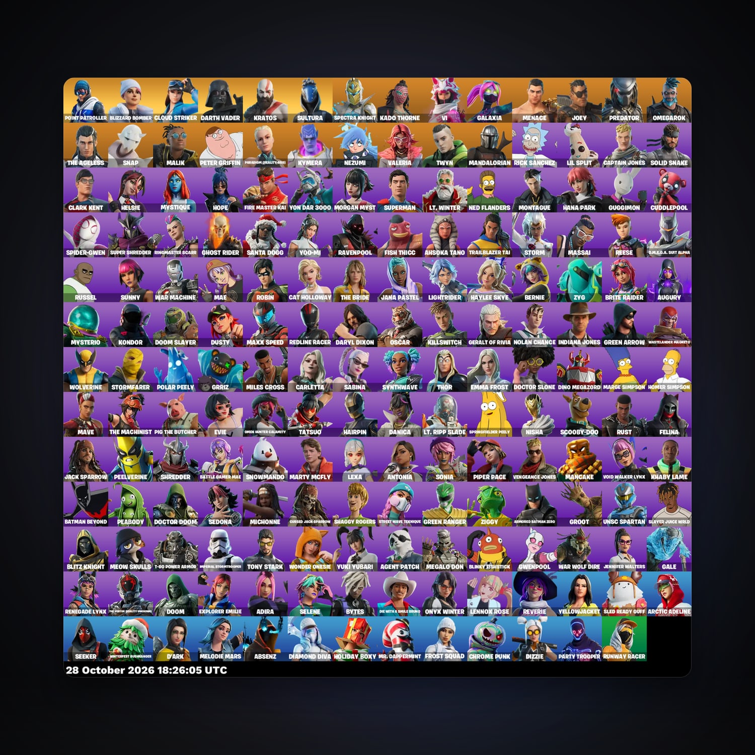 Fortnite account with Spectra Knight & Kado Thorne — 181 skins — 400 V-Bucks — lvl 2439 — HabibiAccounts