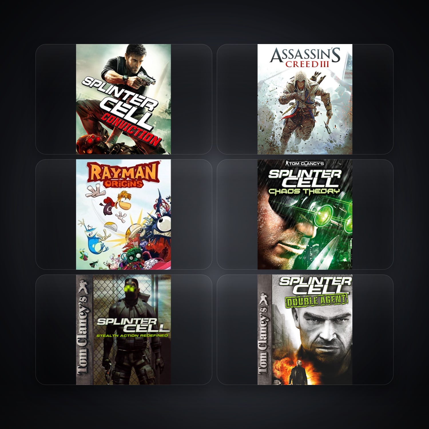 Tom Clancy's Splinter Cell Conviction & Assassin's Creed III | 19 Games — HabibiAccounts