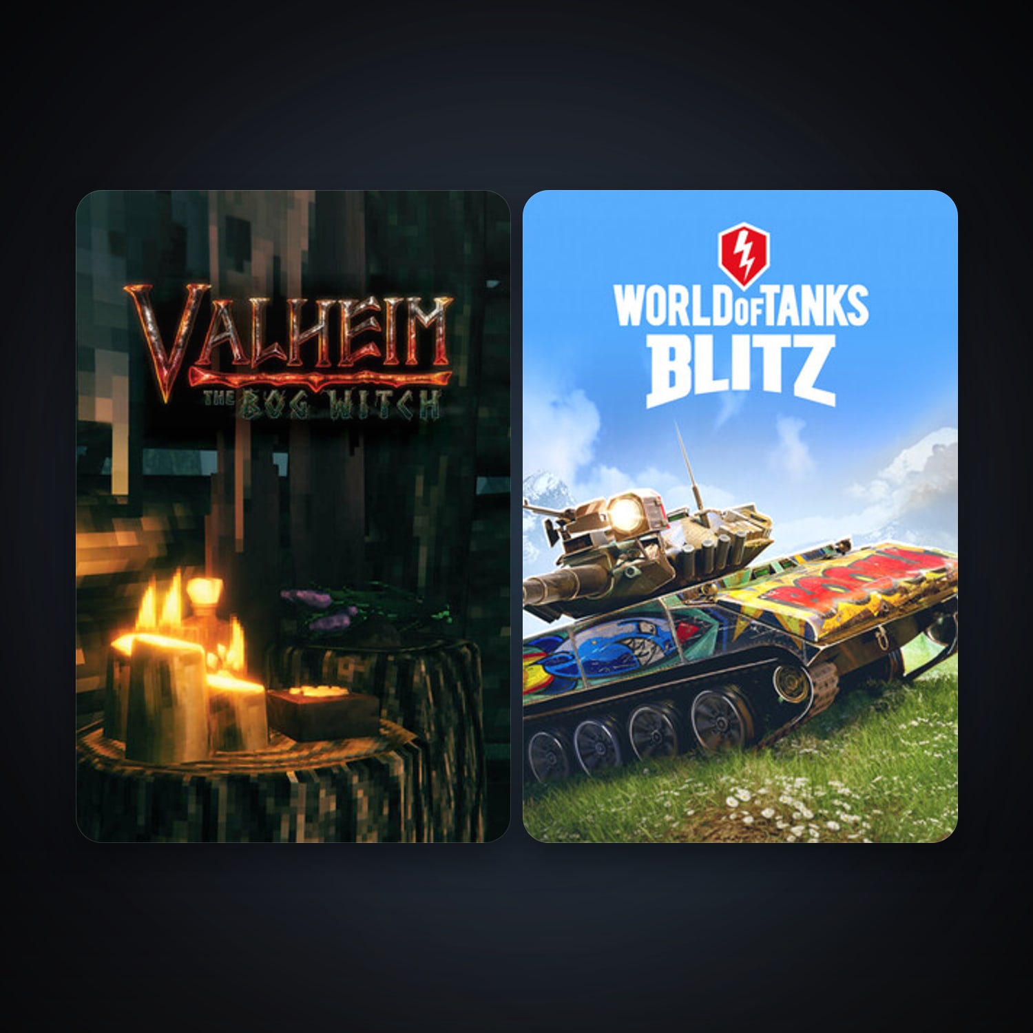 World of Tanks Blitz + Valheim, 2 games, clean — HabibiAccounts