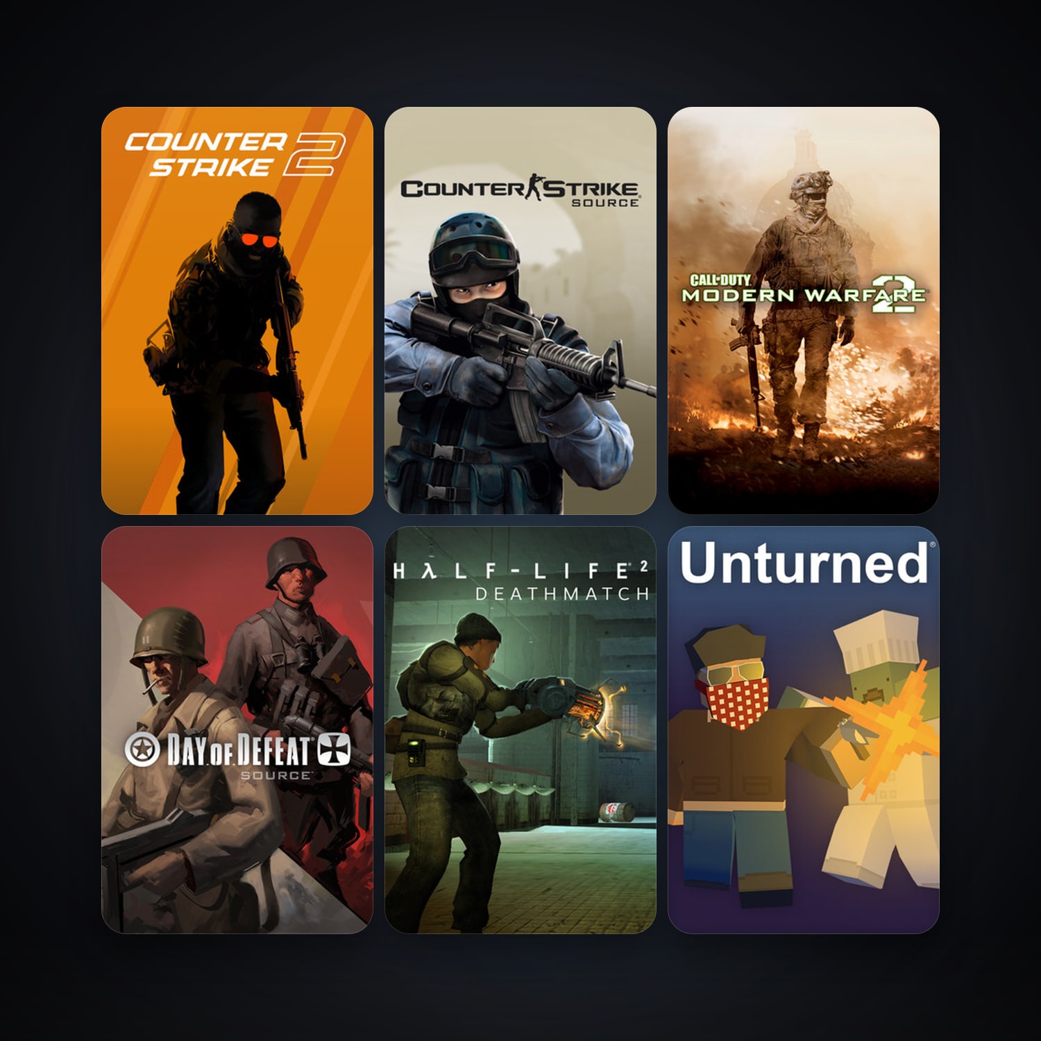 Counter-Strike: Source + Day of Defeat: Source, 7 games, clean — HabibiAccounts