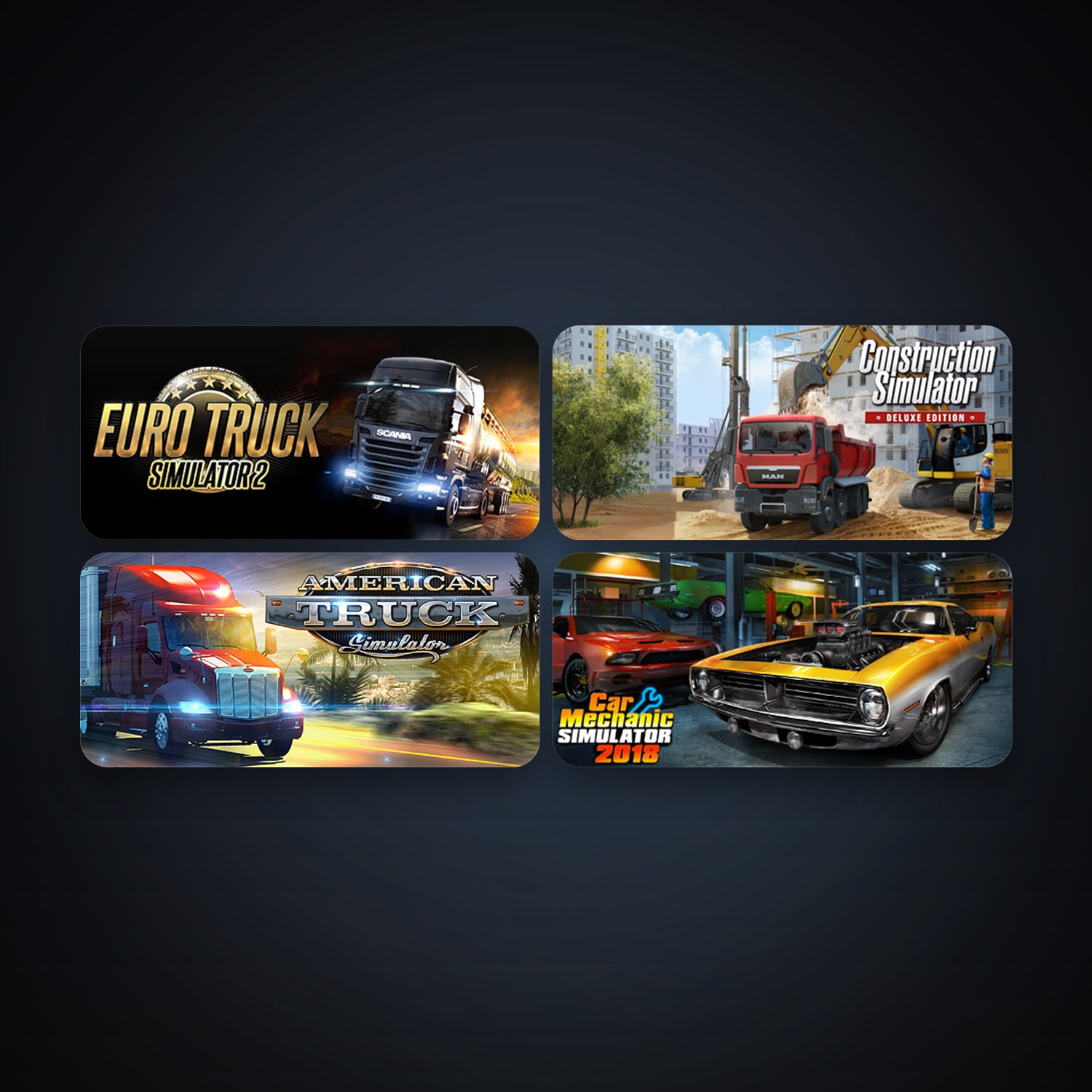 Euro Truck Simulator 2 + Professional Farmer 2014, 9 games, clean — HabibiAccounts