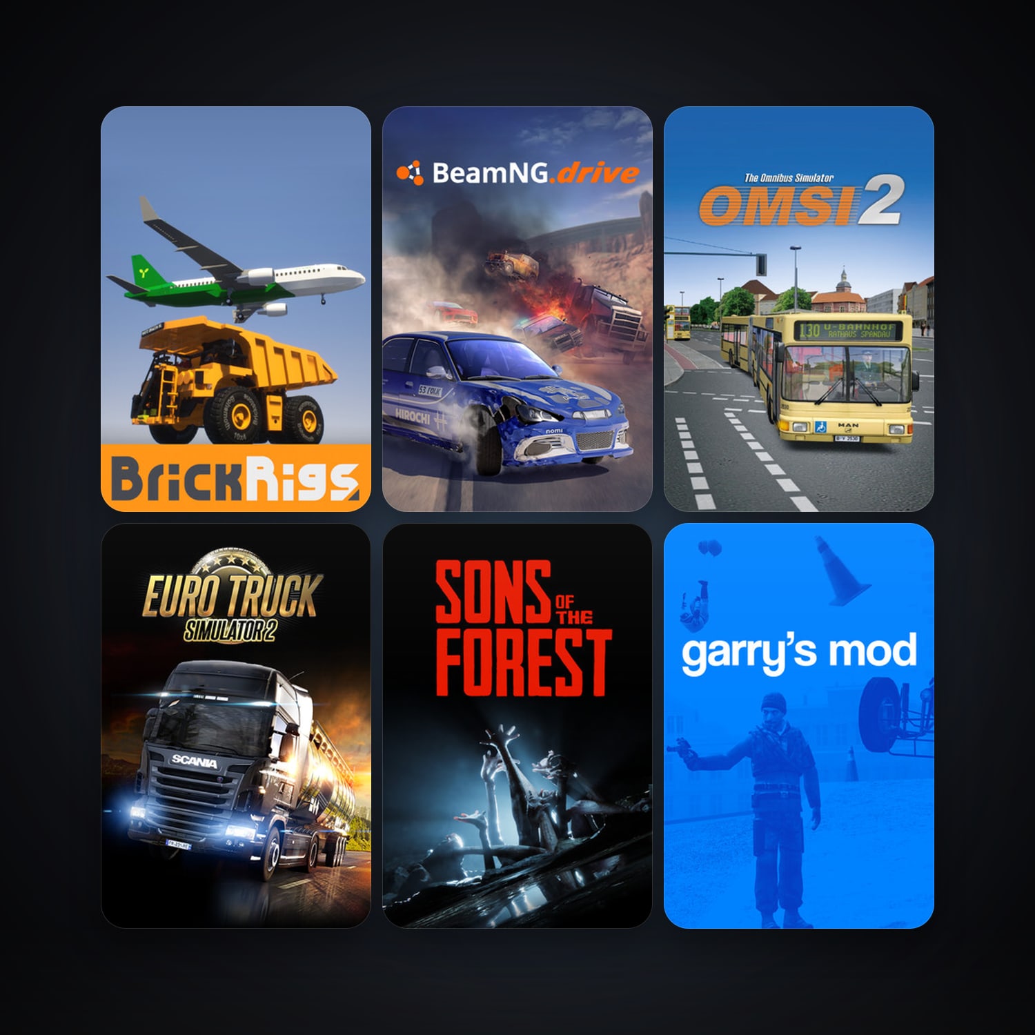 Garry's Mod + Euro Truck Simulator 2, 50 games, clean — HabibiAccounts