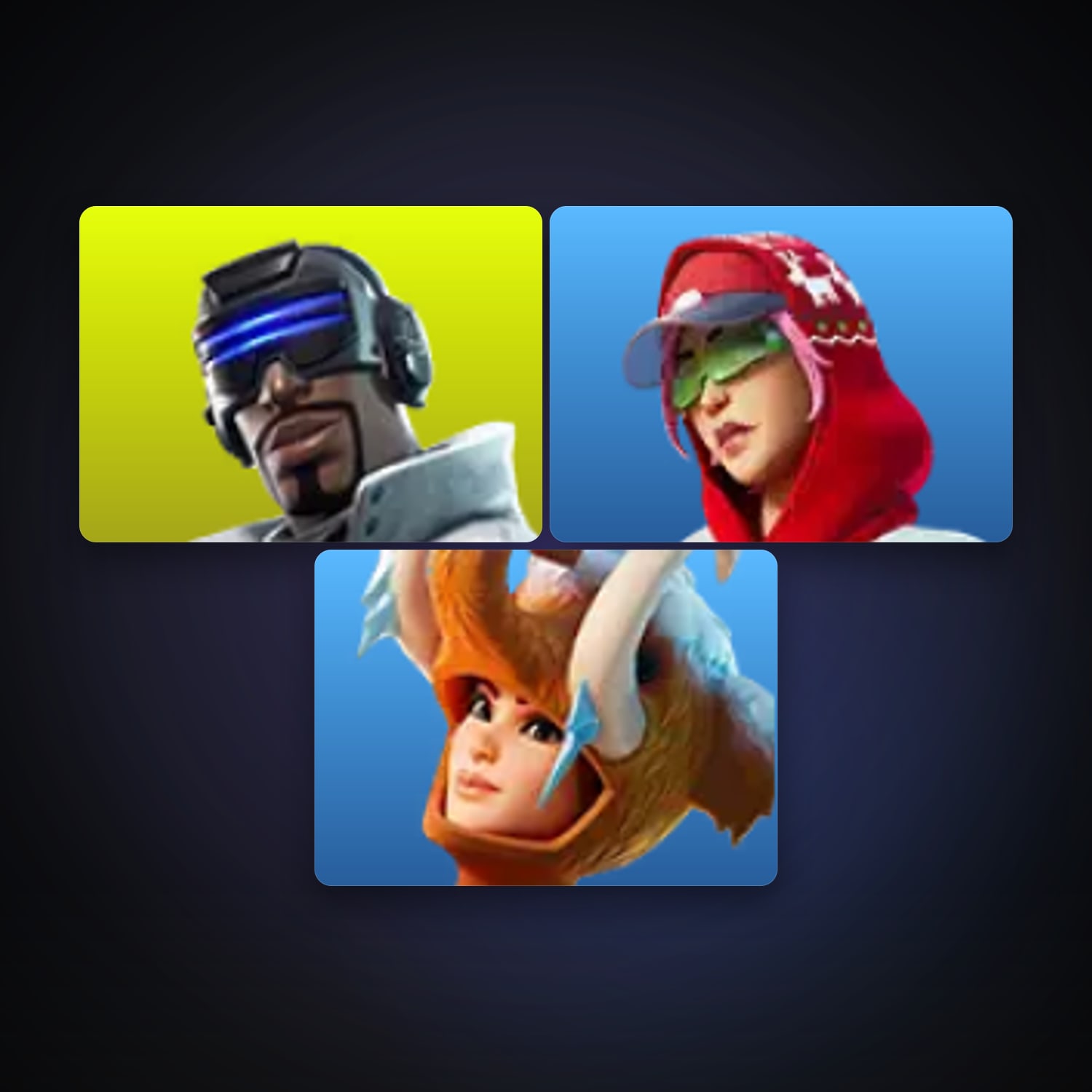 Fortnite locker — 3 skins — 100 V-Bucks — lvl 103 — HabibiAccounts