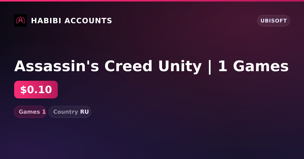Assassin's Creed Unity | 1 Games — HabibiAccounts
