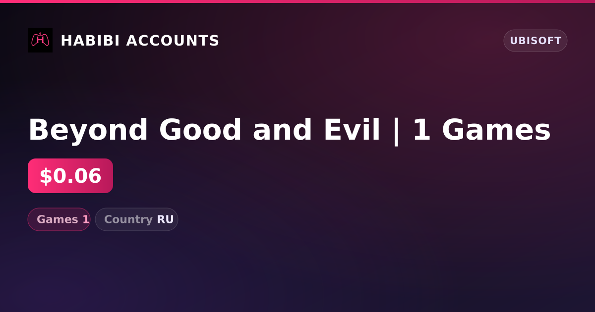 Beyond Good and Evil | 1 Games — HabibiAccounts
