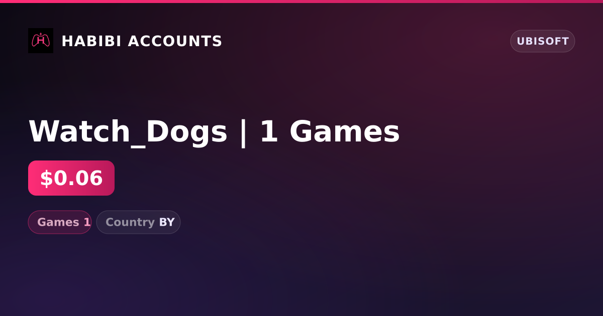 Watch_Dogs | 1 Games — HabibiAccounts