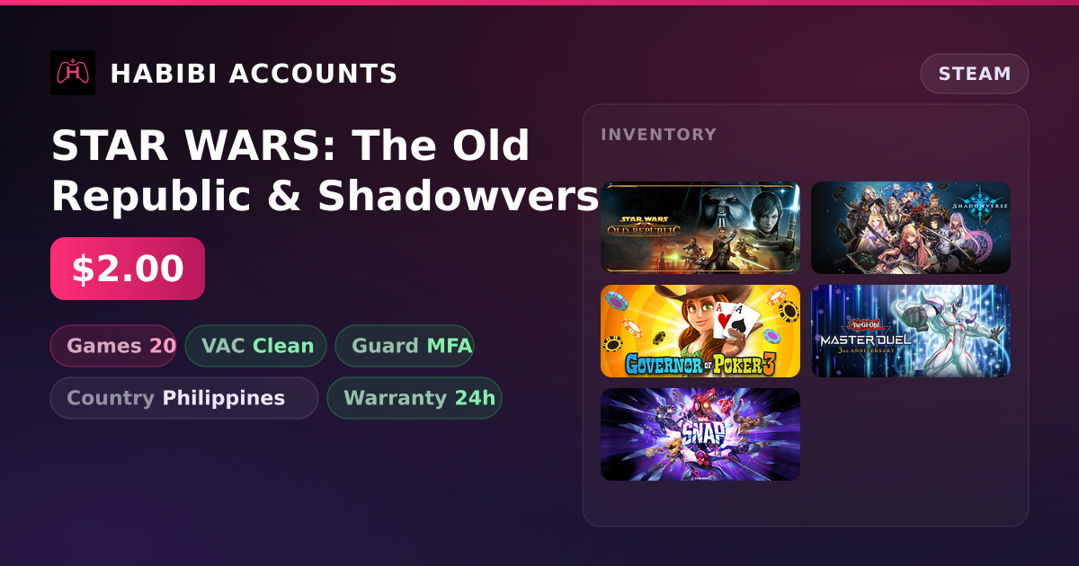 STAR WARS: The Old Republic & Shadowverse | 20 Games | Clean