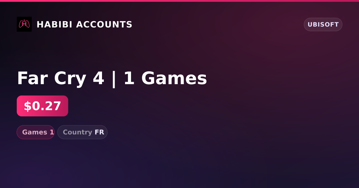 Far Cry 4 | 1 Games — HabibiAccounts