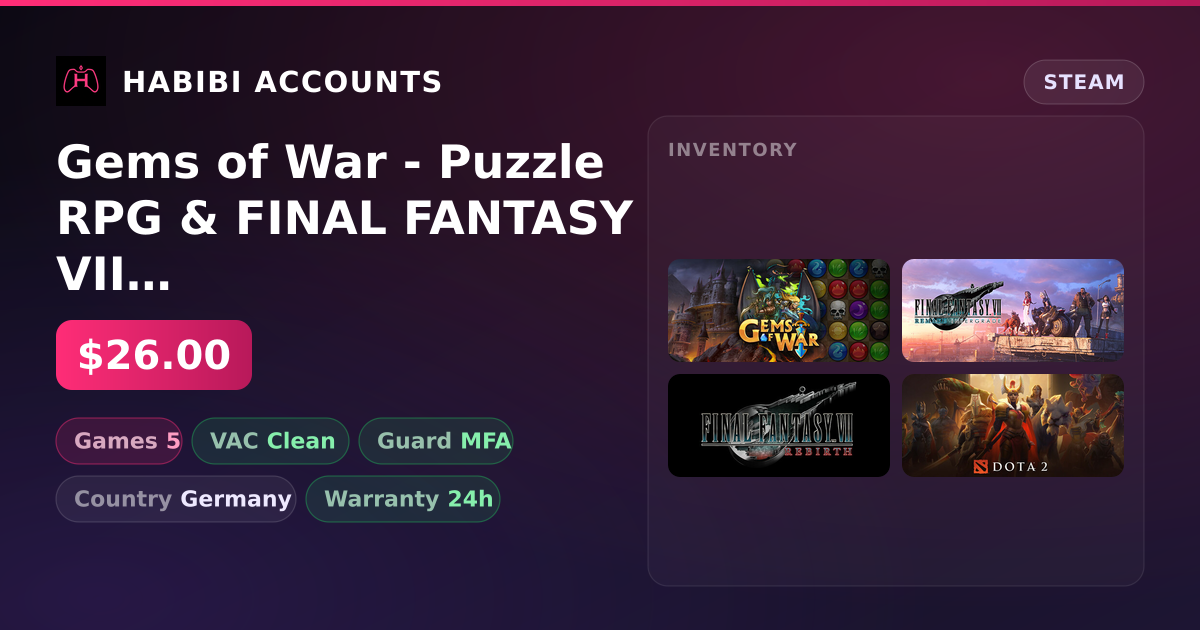 Gems of War - Puzzle RPG & FINAL FANTASY VII REMAKE INTERGRADE | Clean