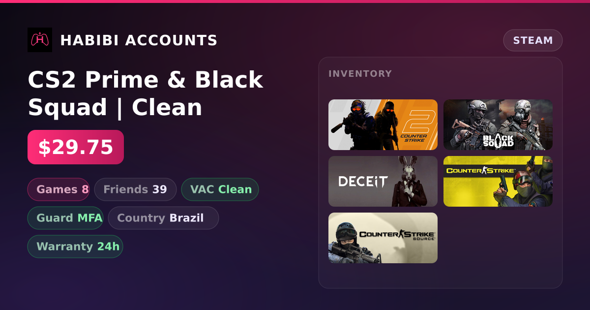 CS2 Prime & Black Squad | Clean