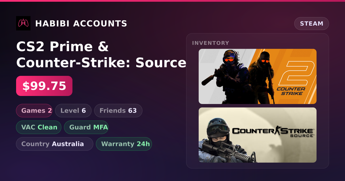 CS2 Prime & Counter-Strike: Source — HabibiAccounts