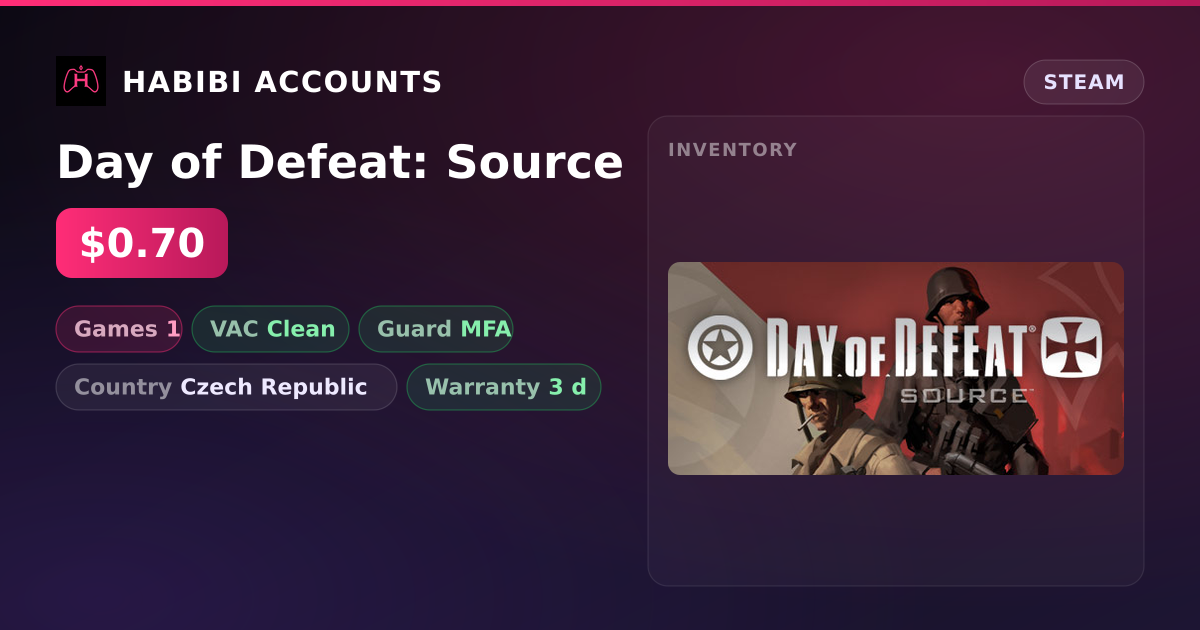Day of Defeat: Source — HabibiAccounts